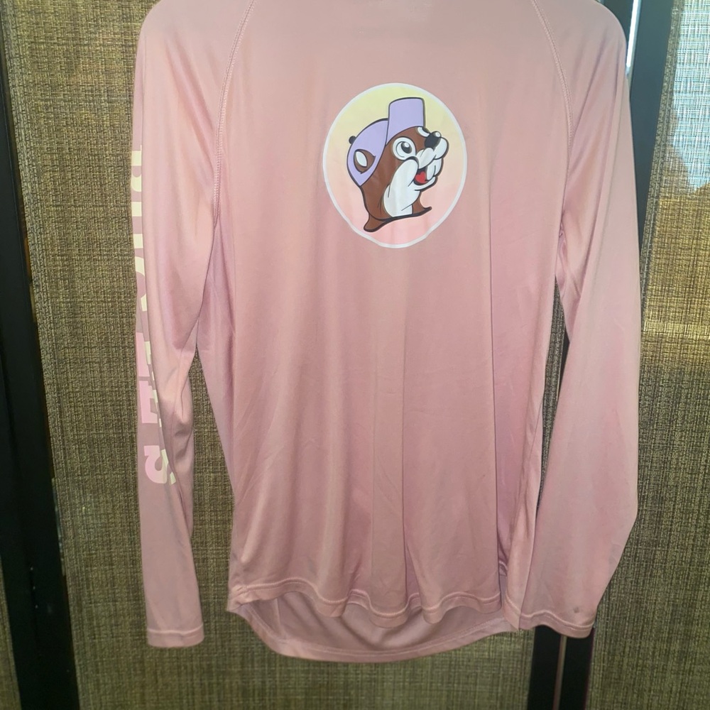 Women's Pink Long Sleeve Hoodie Tee with Graphic - Picture 8 of 8